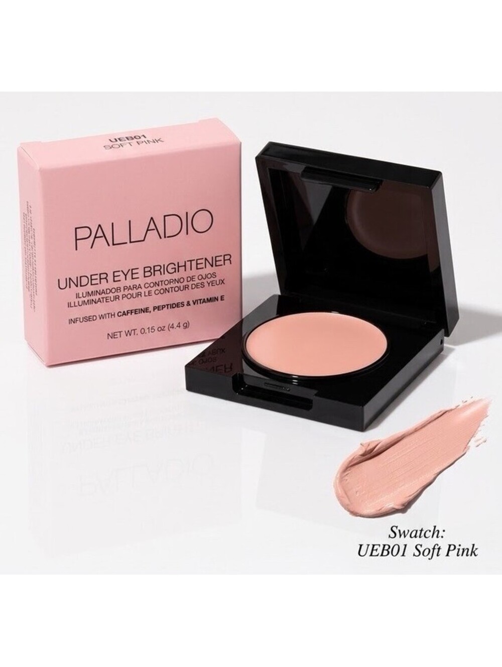 Palladio Under Eye Brightener Soft Pink UEB01 - Infused with Caffeine & Peptides